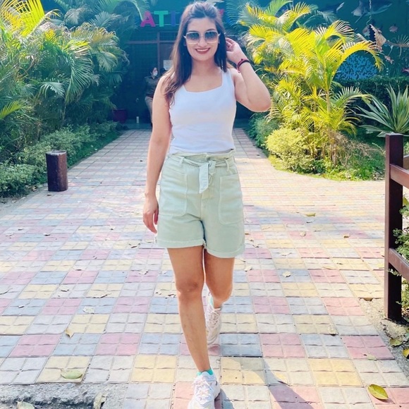 Zara Baggy paperbag high waist bermuda shorts - Picture 4 of 4